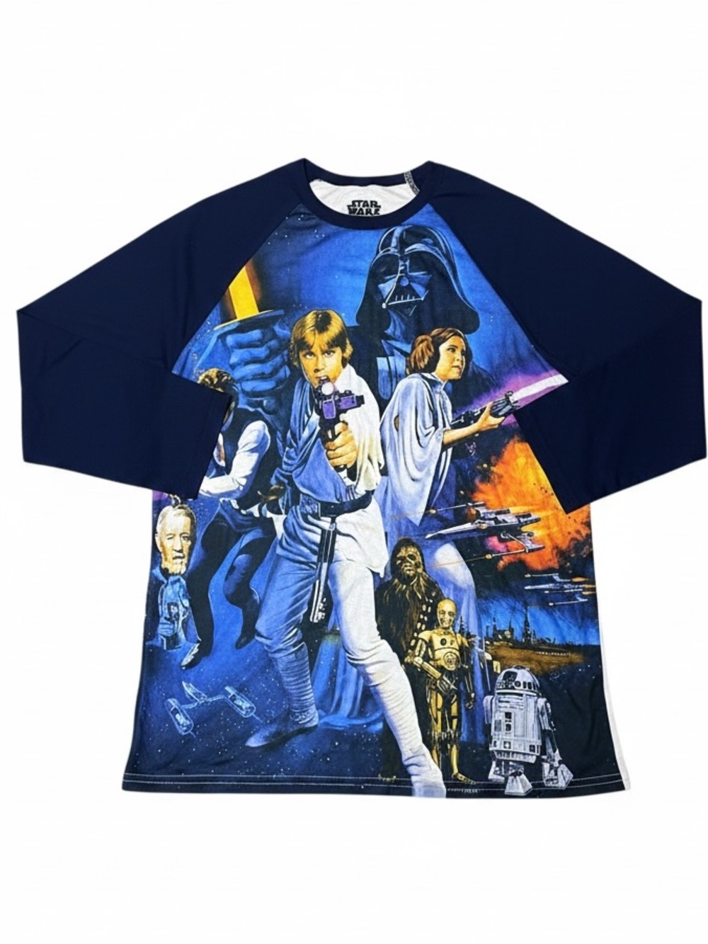 STAR WARS Novelty A New Hope Retro Design Long-Sleeve Graphic Raglan Shirt